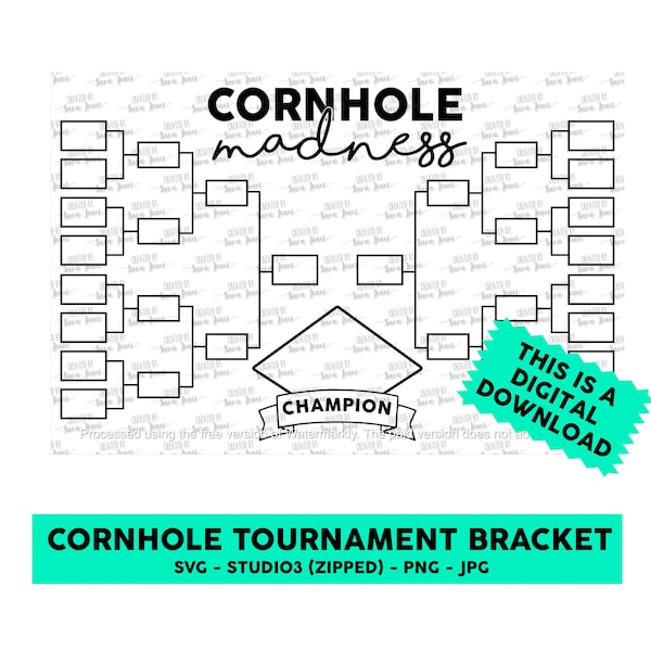 Cornhole Madness - Tournament Bracket SVG-bestand