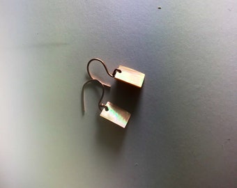 Rectangular abalone earrings