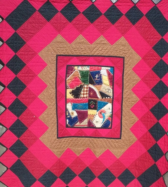 Tissu Imprimé Patchwork Rouge Et Noir - Au Mètre, Idéal Pour Vêtements Et Loisirs Créatifs