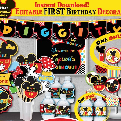 Selfediting Mickey Mouse Clubhouse Inspired Milestone Etsy