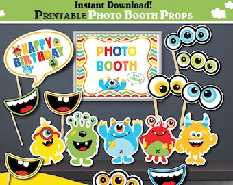 Printable Monster Party Photo Booth Props-Center Pieces-Monster Birthday Party-Monster First Birthday-1st Birthday party-Any Age-B206-8