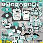 On Sale Little Man Baby Shower Package Printable Mustache Etsy