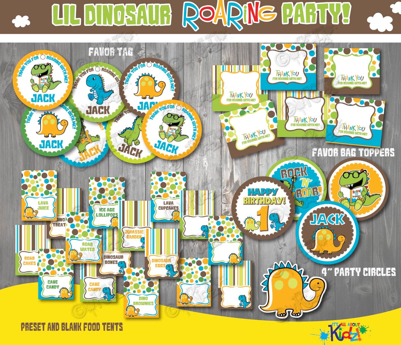 Printable Dinosaur Party Center Pieces Dinosaur Birthday | Etsy