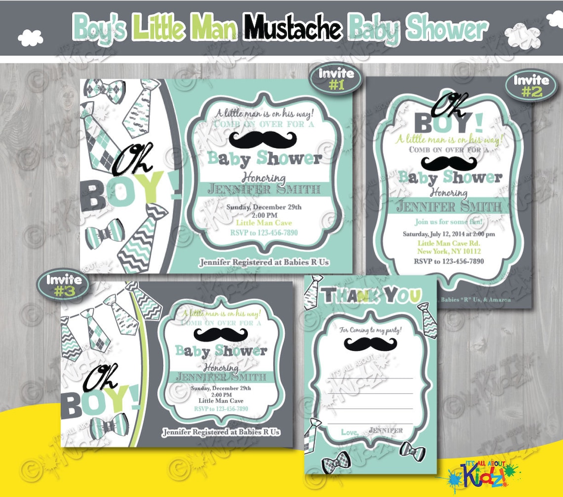 Little Man Baby Shower Package-printable Little Man Mustache | Etsy