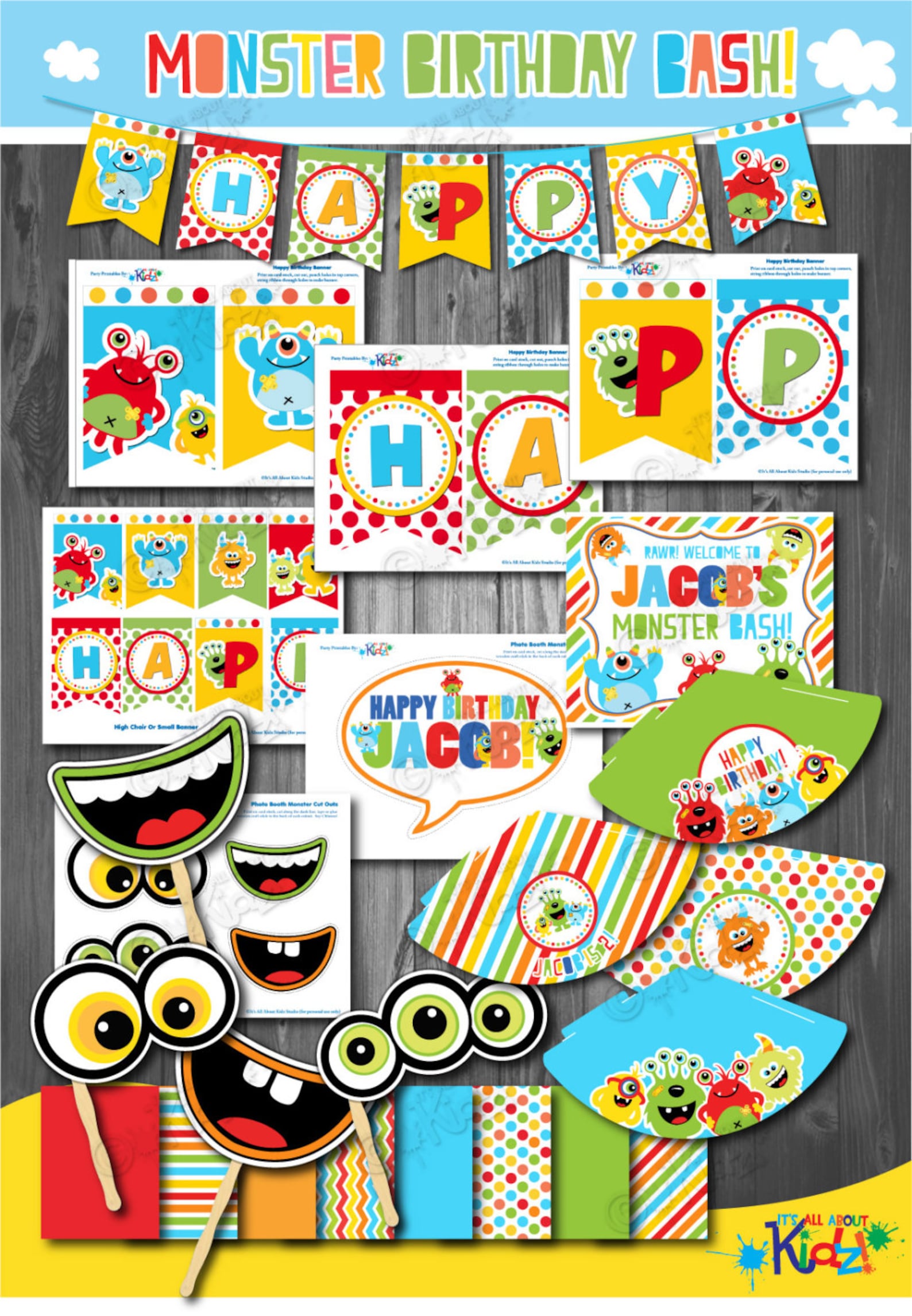 Monster Party Package-monster Birthday Party-printable Monster - Etsy