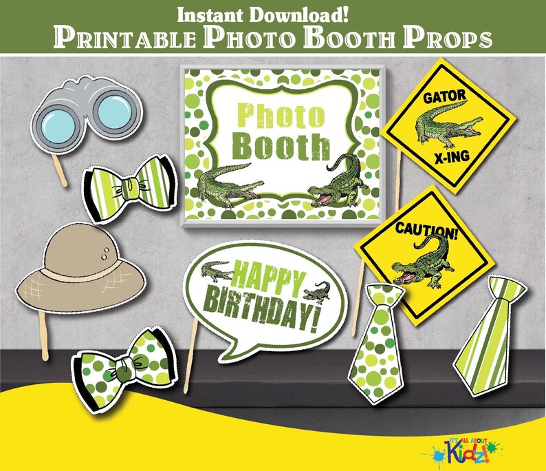 Self Editable Alligator Party Favor Tagsprintable Alligator Etsy