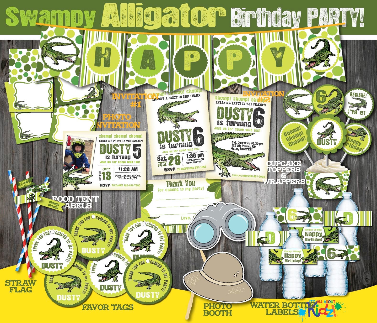 Alligator Party Package-printable Alligator Birthday Party - Etsy