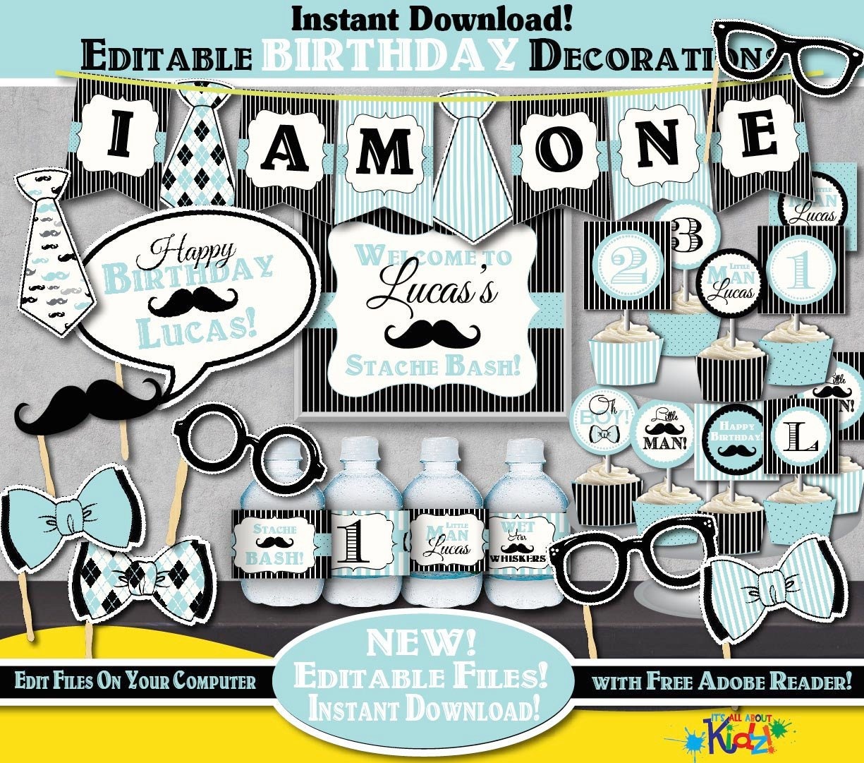 mustache birthday decorations clientalert