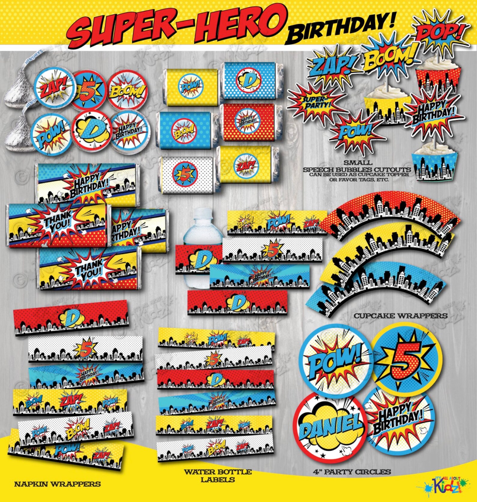 Printable SUPERHERO Birthday Party Package-superhero Party Decorations ...