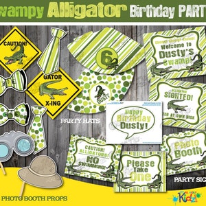 Alligator Party Package-printable Alligator Birthday Party Decoration ...