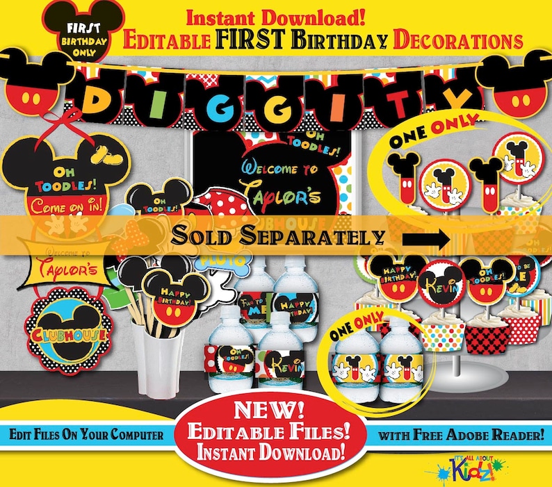 Selfediting Mickey Mouse Clubhouse Inspired Milestone Etsy