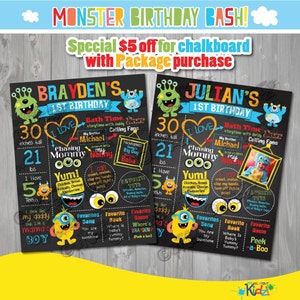 Monster Party Package-Monster Birthday Party-Printable Monster First Birthday-1st Birthday party-DIY Monster Party Printable Decoration image 5