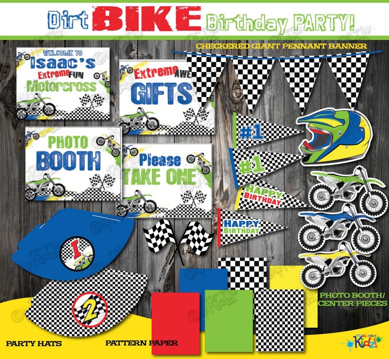 Printable Dirt Bike Birthday Package-Dirt Bike Party | Etsy