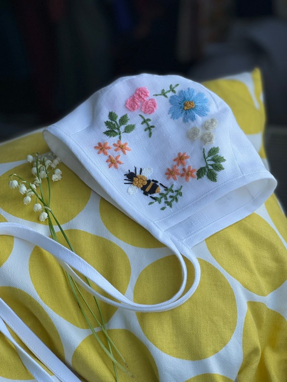 lino para bebés bordados botánicos. Ropa de cama - Etsy España