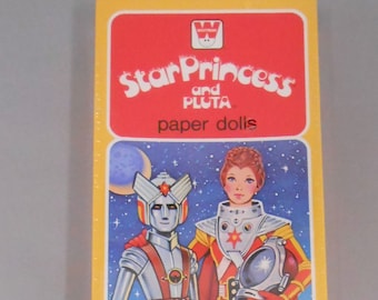 Star Princess and Pluta Science Fiction Paper Dolls by Whitman with 31 Piece Wardrobe, New, Sealed Box