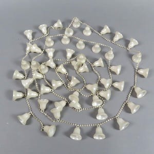 Vintage White Bell Garland Shatterproof 109&quot; long