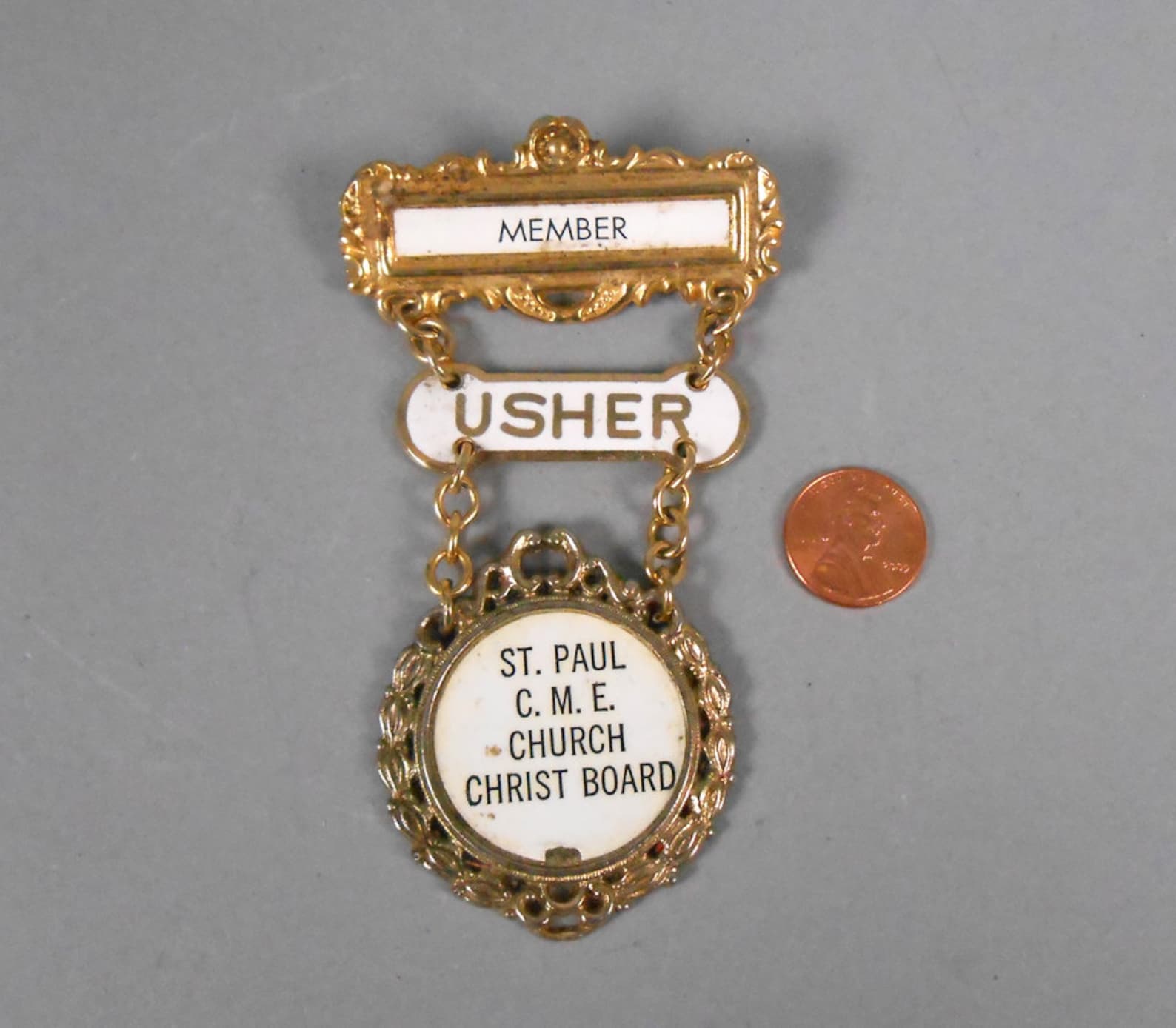 Vintage Usher Badge St Paul CME Church Christ Board Etsy