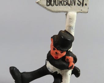 Vintage Cast Iron Drunk Man on Bourbon St. Bottle Opener