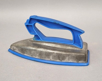 Vintage Wolverine Tin and Plastic Pretend Play Iron Blue Handle