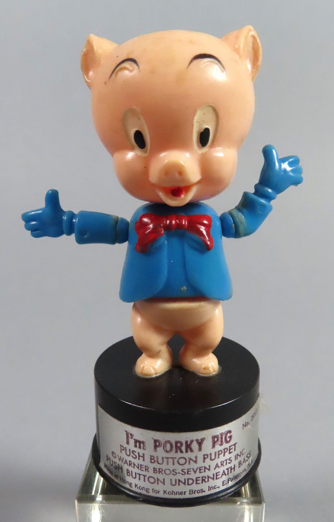 Original Spring Puppet Vintage Porky Pig Action Spring Puppet Kohner Bros. Made in Hong Kong ...