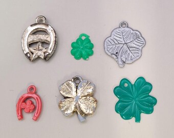 Vintage Clover Horseshoe Lucky Charms Lot of 6 Different Plastic Gumball Prizes