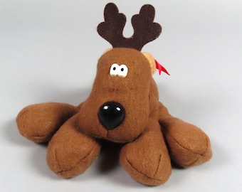 Vintage 1979 Hallmark Rodney Reindeer Plush Toy Beanbag Christmas Decor