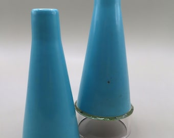 MCM Atomic Blue Heaven Royal China Salt and Pepper Shaker Set