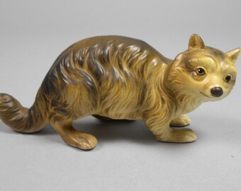 Victoria Ceramics Porcelain Raccoon Figurine Made in Japan