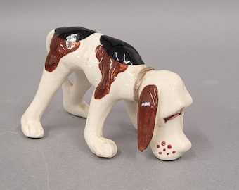 Vintage Comical Ceramic Hound Dog Figurine Japan