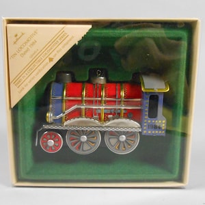 Hallmark 1984 Tin Locomotive Train Ornament - Third in the Series with Original Box