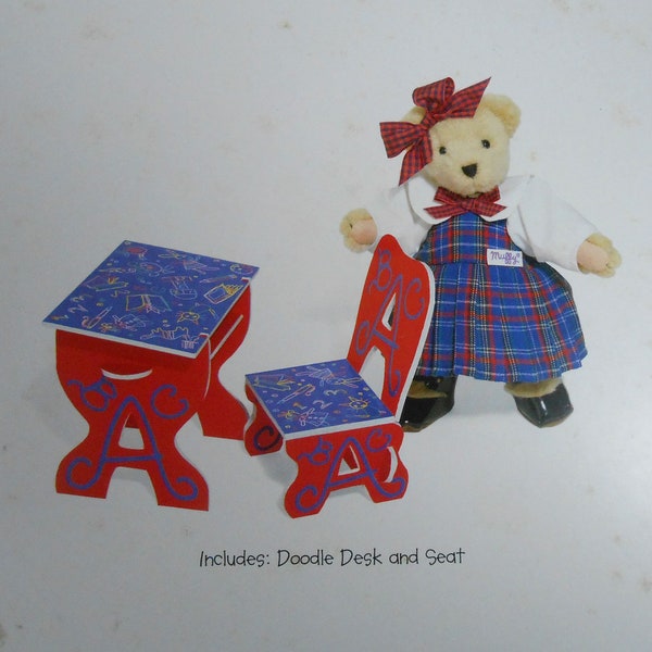 Muffy VanderBear Muffy Clothesline Doodle Desk and Chair School Desk Set outfit New in Package teddy bear furniture