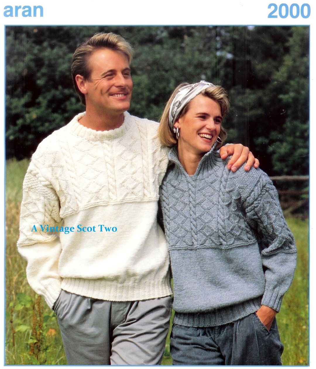 Aran 2000 10 Ply Aran Fishermens Knit Guernsey Style Sweater 34-48 Ins ...