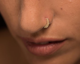 Gold Nose Ring. Nose Piercing. Tribal Nose Ring. Gold Tragus. Gold Nose Hoop. Indian Nose Ring. Gold Septum. Indian Nose Hoop. Cartilage