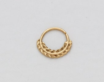 Gold Septum Ring. Indian Septum Ring. Tribal Septum Ring. Septum Piercing. Gold Nose Ring. Primitive Septum Ring. Gold Tragus. Gold Helix
