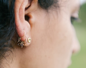 Gold Cartilage Earring, Cartilage Hoop, Tribal cartilage, Gold Tragus, Gold Body Jewelry, Gold Daith, Gold Helix, Indian Cartilage, Rook