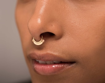 Gold Septum, Gold Nose Ring, Septum Piercing, Gold Septum ring, Cartilage Earring, Gold Tragus, Tribal Septum, Nose Piercing, Gold Helix