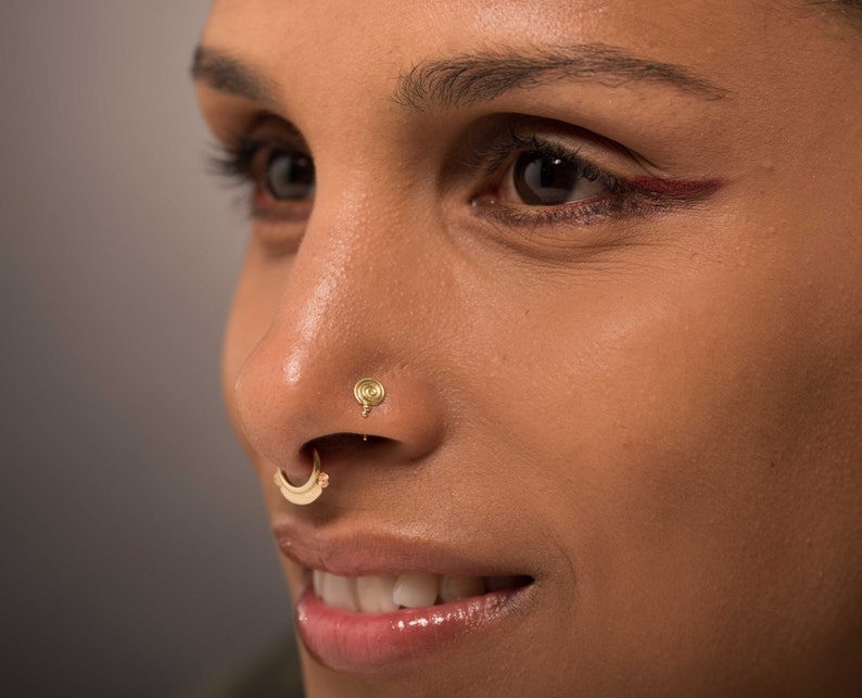 Gold nose stud gold nose pin tribal nose ring indian nose etsy