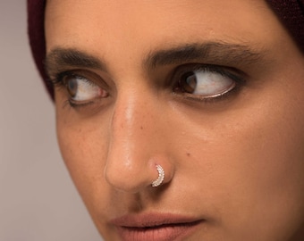 Indian Septum Ring. Tribal Septum Ring. Gypsy Septum Ring. Silver Septum Ring. Hippie Septum Ring. Primitive Septum Ring. Nose Ring. Helix