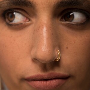 Gold Nose Ring. Indian Nose Ring. Tribal Nose Ring. Egyptian Nose Ring. Gold Tragus. Cartilage Hoop. Nose Hoop. Septum Ring. Gold Septum