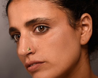 Gold Nose Stud. Indian Nose Stud. Nose Piecing. Tribal Nose Stud. Nose Ring. Gold Nose Pin. Gold Nose Ring. Gold Tragus. nostrill screw