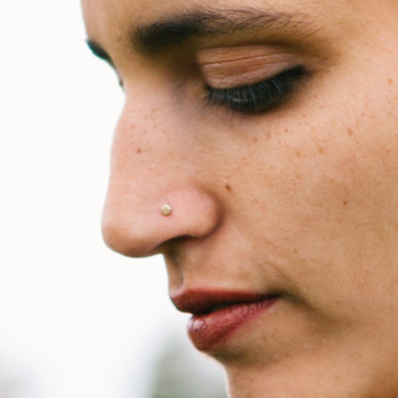 Gold Nose Pin. Tragus Piercing. Nostril Screw. Nose Piercing. Etsy