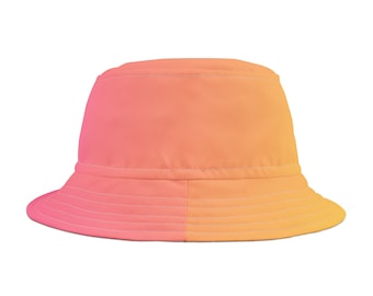 Sherbert Bucket Hat, ombre bucket hat, orange and pink, hats