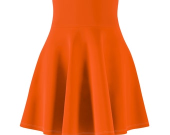 Women's Skater Skirt, orange skater skirt, orange skirt