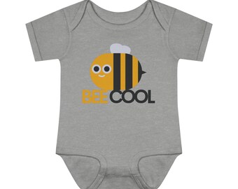 Infant Baby Rib Bodysuit, bee cool baby body suit, baby clothes