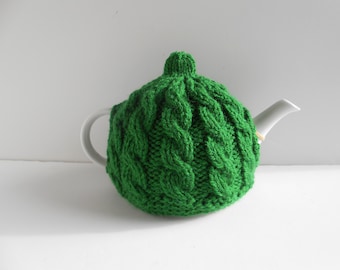 Handmade Tea Cozy. Hand knitted  tea cosy, Tea cozy for teapot. Teapot cover. Irish aran cable tea cosies. Gift for Mom