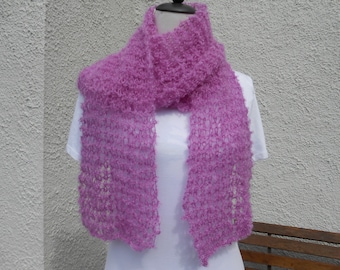 Mothers Day Gift. Hand knit mohair scarf. Luxurious  soft warm cosy long scarf perfect for Fall Autumn Winter. Irish knit scarf for women.