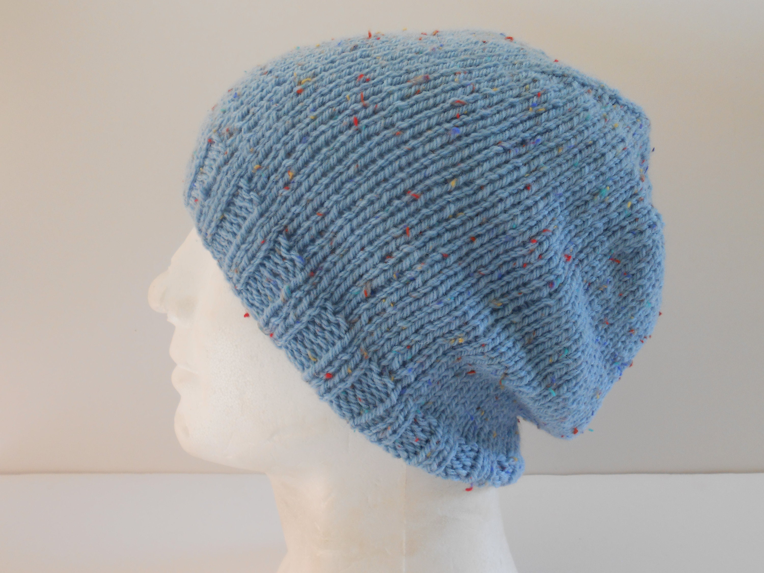 Adult Beanie Hat. Slouchy Men's Hat 