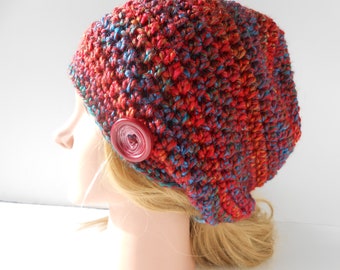 Bonnet souple au crochet, bonnet ample moderne pour femme pour adulte, cadeau pour elle, festival de hipster bohème, hiver irlandais doux et chaud