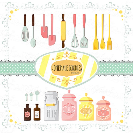Homemade Goodies Baking Icon Set Png Cliparts On Transparent Etsy