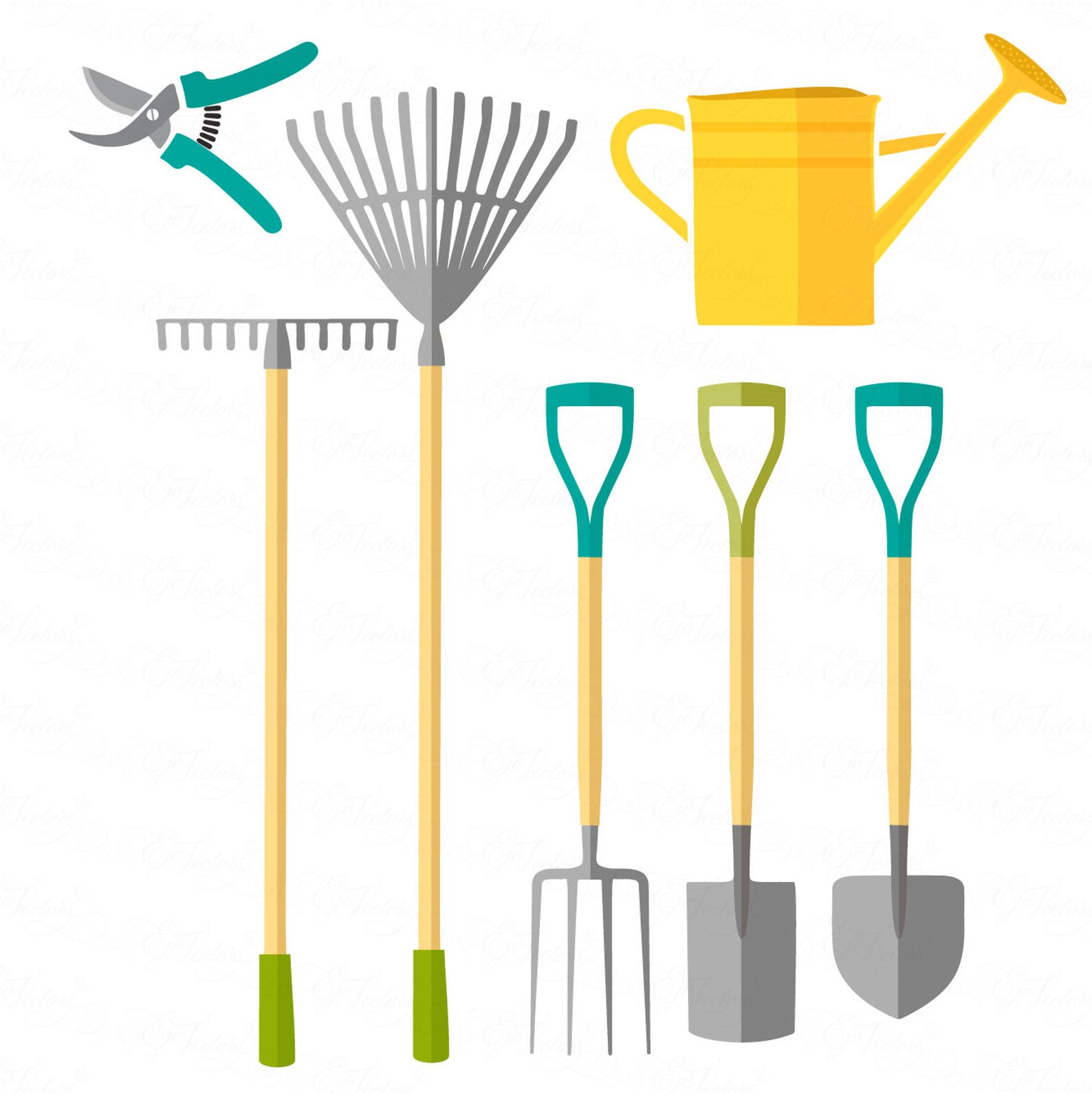 Jardin outils Icon Set cliparts PNG sur fond transparent, EPS et Adobe ...
